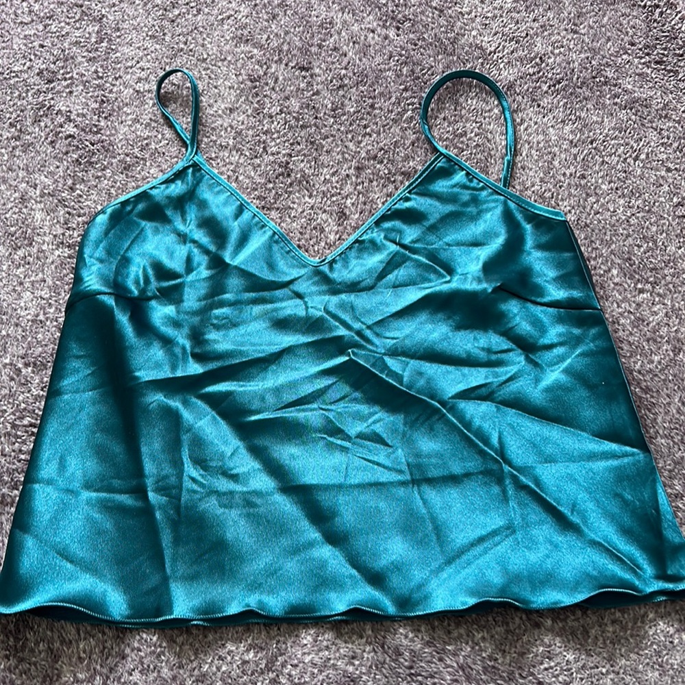 Silky teal camisole S NWOT